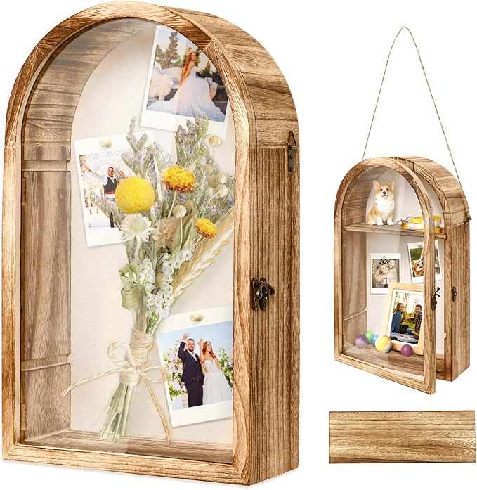 Dremisland Large Shadow Box Frame 10x16 Deep Shadow Boxes Display Case with Linen Back and Removable Shelves, Picture Fram...