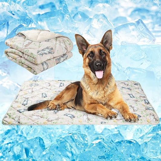 Fuz Bigaza Dog Cooling Mat, Pet Washable Non-Toxic Summer Dogs Cats Cooling Pads Sleeping Kennel Mats Cool Ice Blanket for...