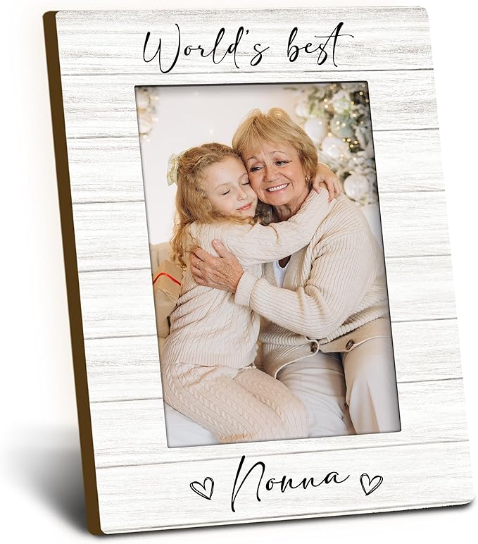 Foyoulame Nonna Grandma 4x6 Picture Frame, Mother's Day Gifts for Grandma Birthday Wooden Picture Frame, Best Grandmother ...