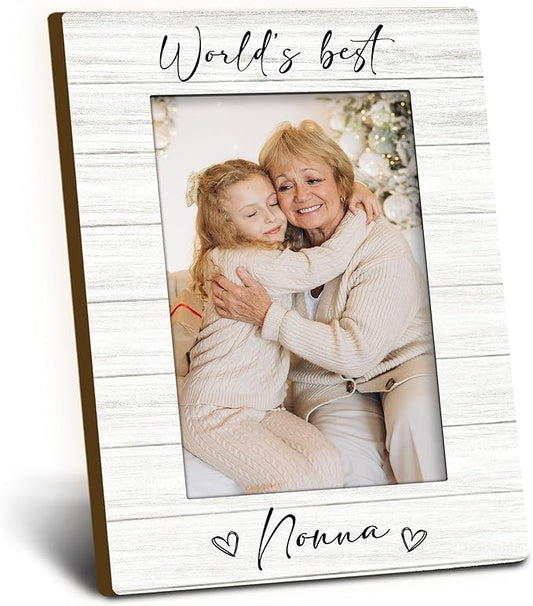 Foyoulame Nonna Grandma 4x6 Picture Frame, Mother's Day Gifts for Grandma Birthday Wooden Picture Frame, Best Grandmother ...