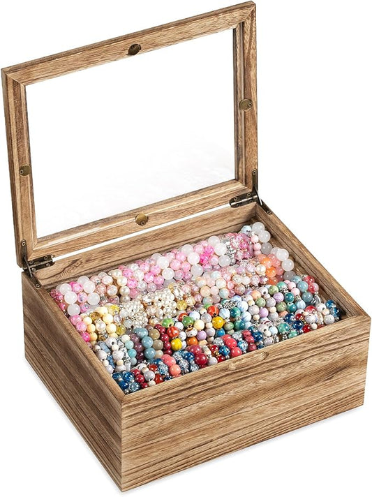 Bellaownia Bracelet Storage Box Holds Up to 150 Bangles, Bracelet Organizer with Clear Lid & Rods, Jewelry Display Case fo...