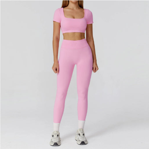 Hollow-out Beauty Back High Waist Yoga Clothes Fitness Suit