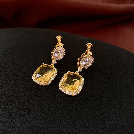 Antique Style Cubic Zirconia Earrings Female Vintage Rhinestone Studs Premium Fashion Gift