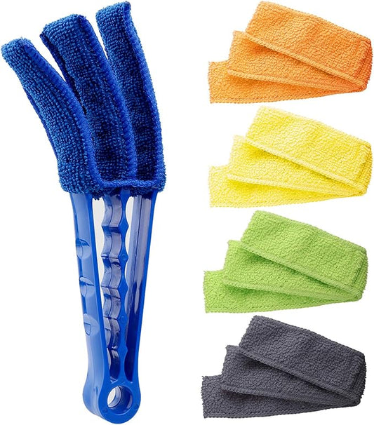 Hiware Window Blind Cleaner Duster Brush with 5 Microfiber Sleeves - Blind Cleaner Tools for Window Shutters Blind Air Con...