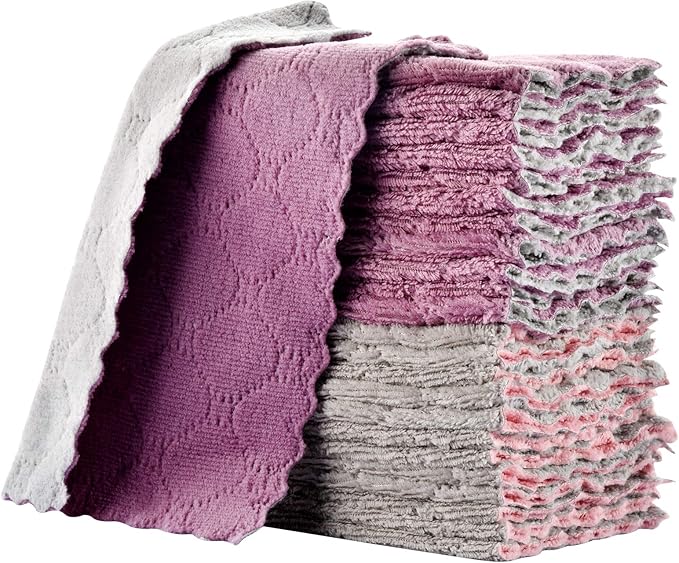 lSmall Reusable Cleaning Cloths, 6 x 10 inch, Super Absorbent Multipurpose Dish Cloths, for Furniture Rags, Kitchen Cloth...