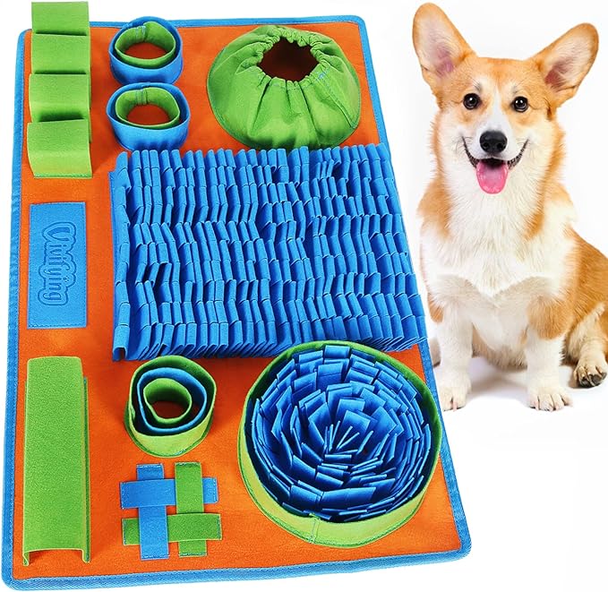 Vivifying Snuffle Mat for Dogs, Interactive Dog Puzzle Toy for Boredom and Mental Stimulation, Enrichment Feeding Game Sni...