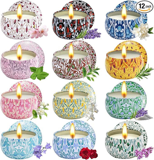 12 Pack Scented Candles Gifts for Women, Natural Soy Candles for Home Scented, Aromatherapy Christmas Candle Sets Gift for...