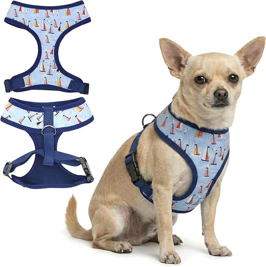 Parisian Pet Sailboat Dog Harness - Breathable No Pull Puppy Harness with Leash Ring - Adjustable Harnesses for Dogs - Sof...