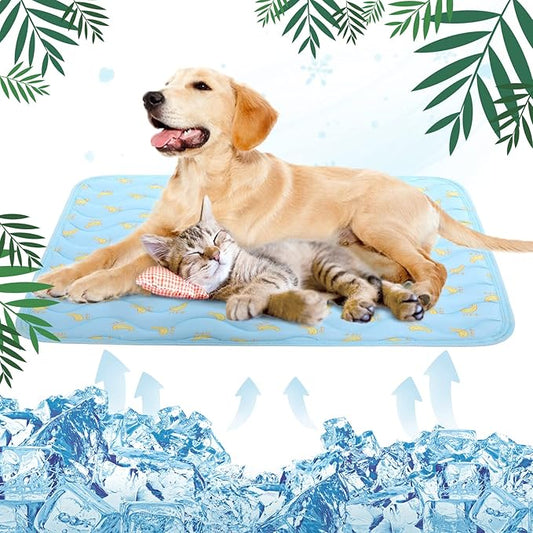 LETSQK Dog Cooling Mat, Summer Cooling Mat for Dogs, Self Cooling Pad for Small Medium Large Dogs Cats, Non-Toxic Breathab...