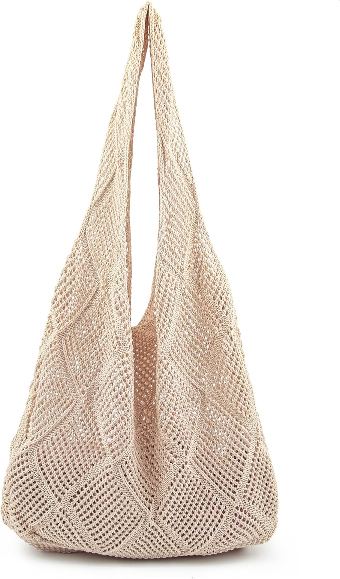 Stizimn Crochet Mesh Beach Tote Shoulder Handbags Hobo Summer Aesthetic Women's Bag