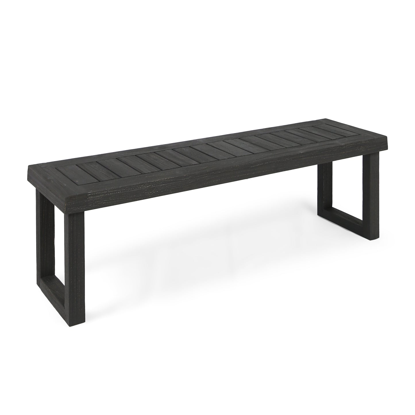 Outdoor Acacia Wood Dining Bench,Dark Grey
