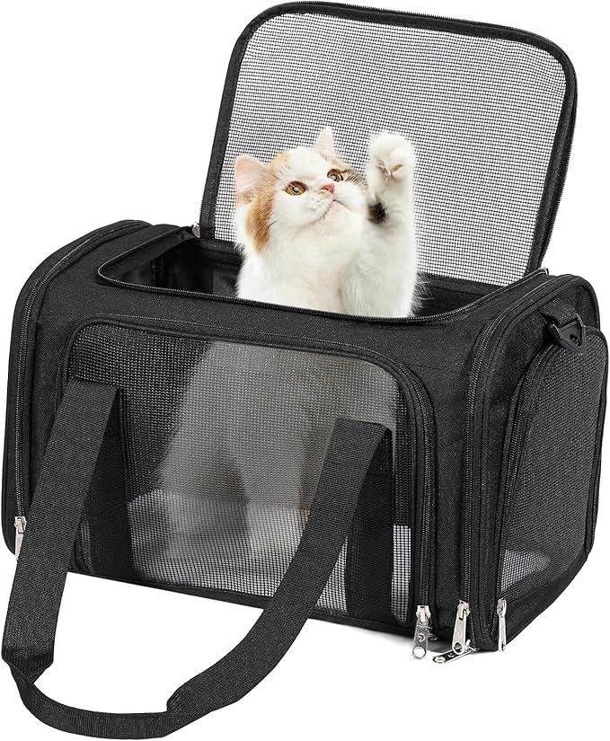 Discala Cat Dog Carrier Up to 15 Lbs TSA Airline Approved Pet Carrier for Small Medium Cats Puppies Dog Carriers for Small...