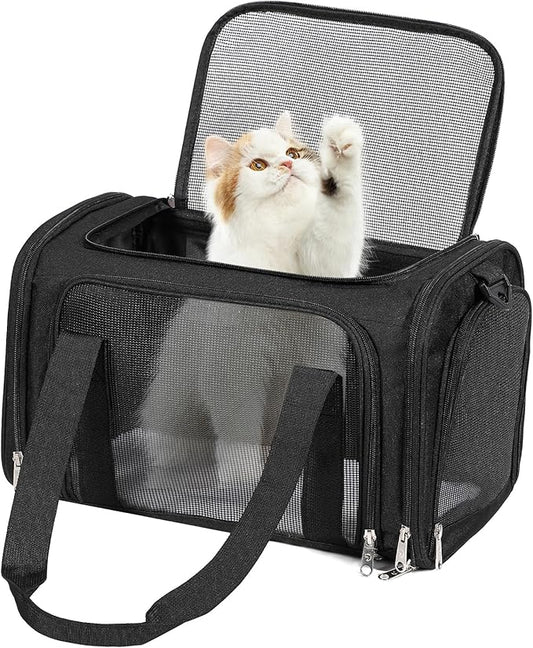 Discala Cat Dog Carrier Up to 15 Lbs TSA Airline Approved Pet Carrier for Small Medium Cats Puppies Dog Carriers for Small...