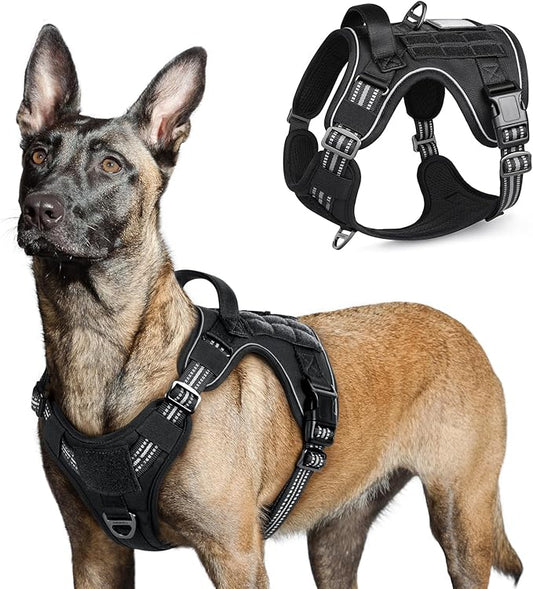 rabbitgoo Tactical Dog Harness for Large Dogs, No Pull Military Service Vest with Handle & Molle, Easy Control for Trainin...