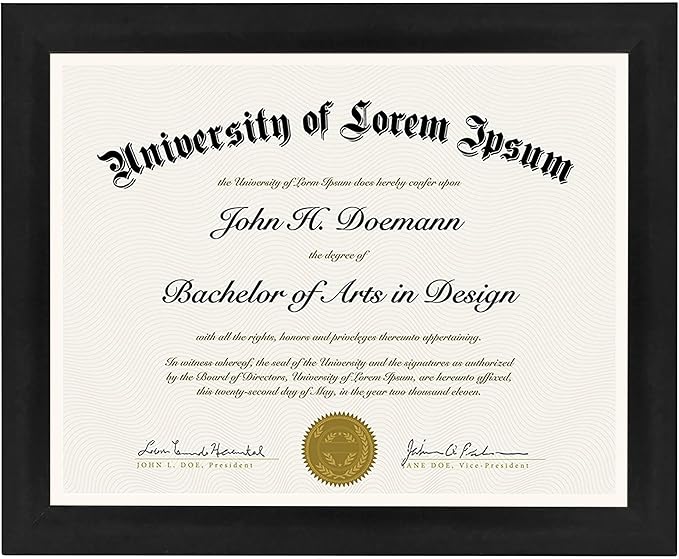 Americanflat 8.5x11 Diploma Frame with Shatter-Resistant Glass - Document Frames with Engineered Wood - Legacy Collection...