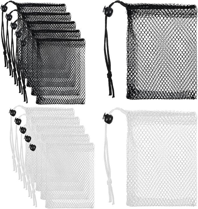 Nogeqi 10 Pcs Small Mesh Bags Drawstring, Mini Mesh Storage Bags Nylon Small Drawstring Bag with Cord Lock, Mini Net Bag f...