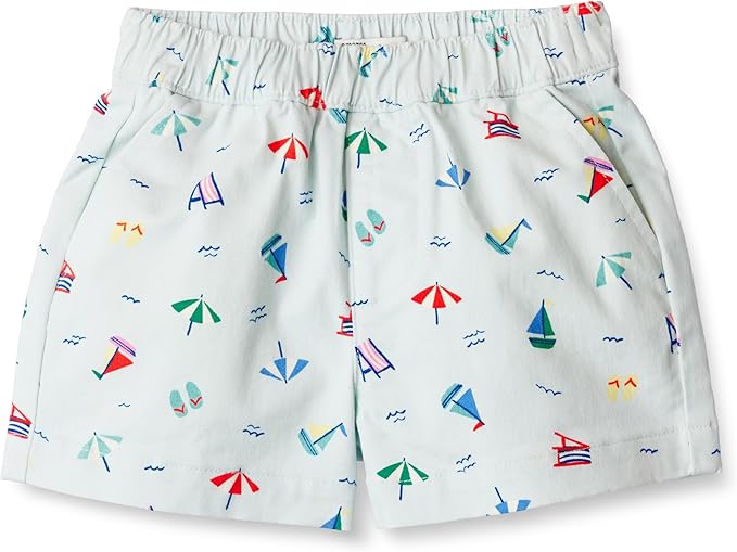 Amazon Essentials x Sofia Grainge Unisex Babies, Toddlers and Kids' Pull-on Cotton Twill Shorts