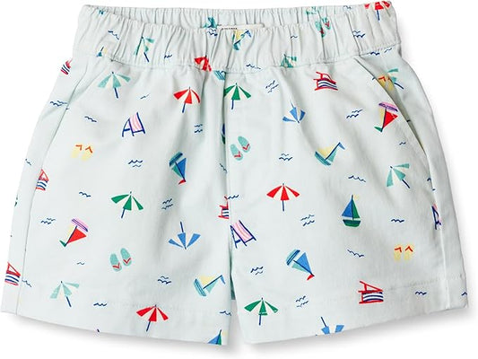 Amazon Essentials x Sofia Grainge Unisex Babies, Toddlers and Kids' Pull-on Cotton Twill Shorts