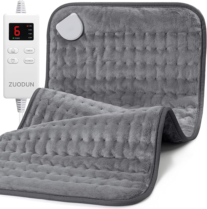 Heating Pad for Back, Neck, and Shoulder Pain Relief, Electric Heat Pad with 6 Heat Levels, Moist Heat Option, Auto Shut-O...