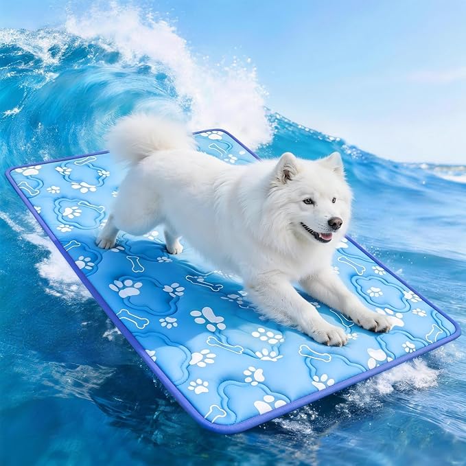 Dog Cooling Mat for Extra Large Dogs, Cool Dog Bed Mat for Indoor & Outdoor, Q-Max>0.5, Machine Washable Non-Toxic Pet Sel...