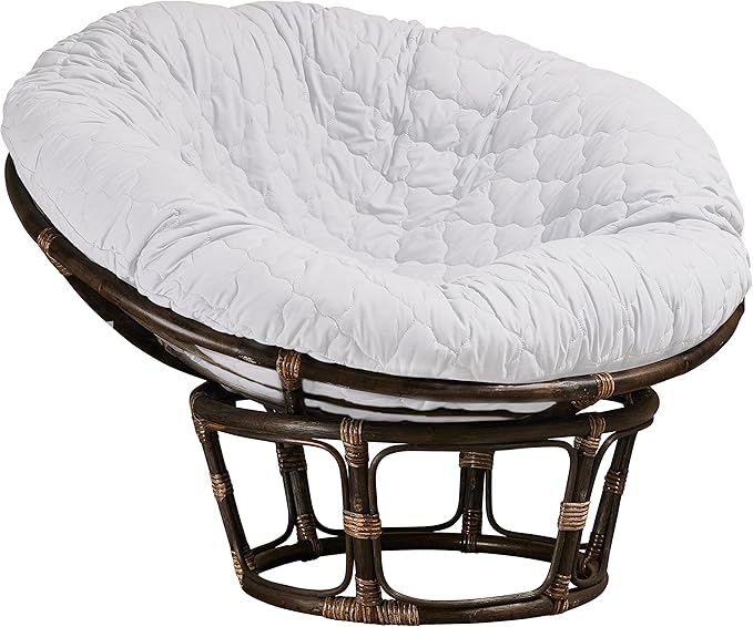 Hudson Comfort Papasan Cushion Cover - Quilted Shape, Soft Microfiber Fabric, Zippered Papasan Cushion Cover Only (White, ...