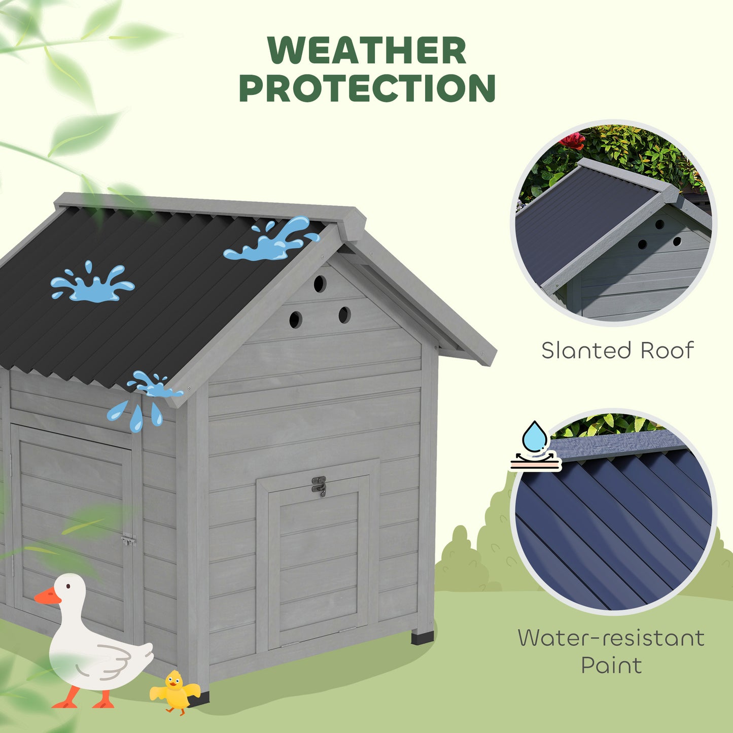 Wooden Pet House With Openable Roof & Double Doors