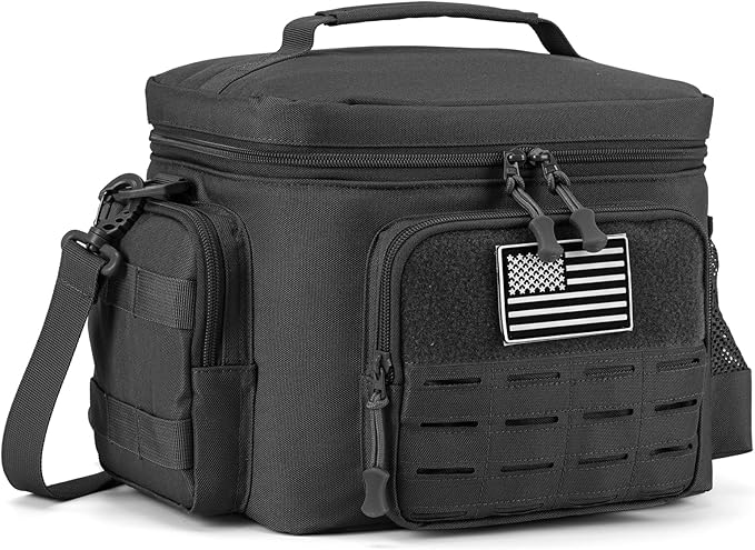 QT&QY Tactical Lunch Bag for mens Military heavy duty lunch box work Leakproof insulated Durable Thermal Cooler Bag for Ad...