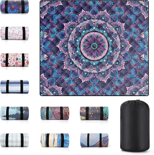 memKiya 60x80" Extra Large Picnic Blankets Waterproof Sandproof Couple Outdoor Beach Blanket Foldable Grass Park Lawn Conc...