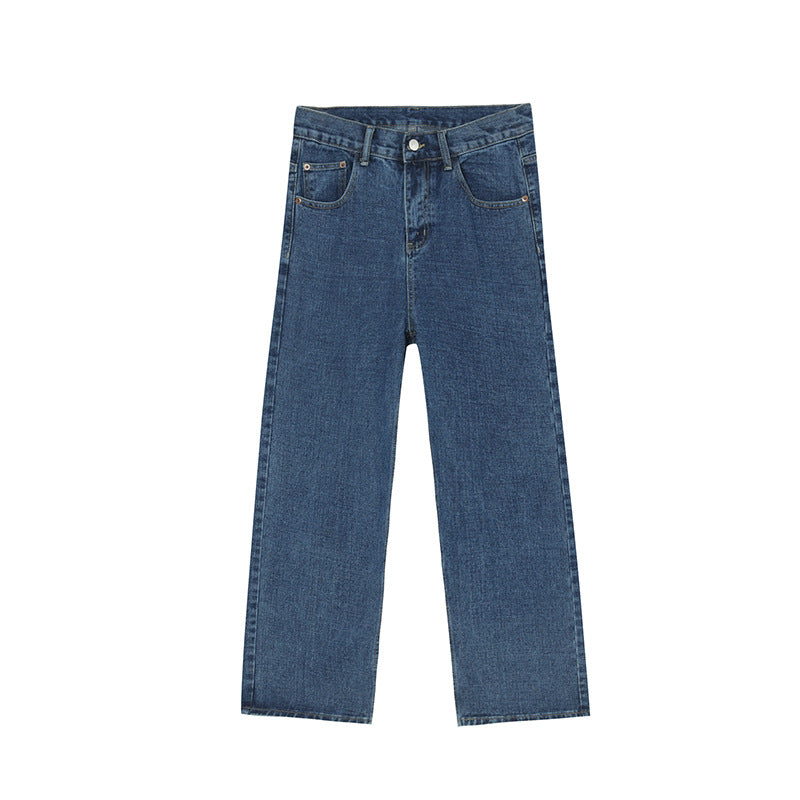 Korean-style Straight-leg Denim Pants For Men