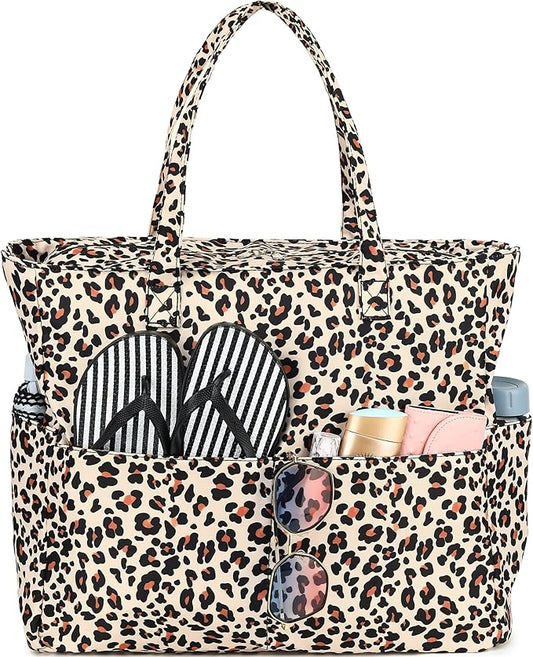 Bluboon Beach Bags for Women, Large Waterproof Tote Bag With Wet Compartment for Pool Weekender Travel Gym