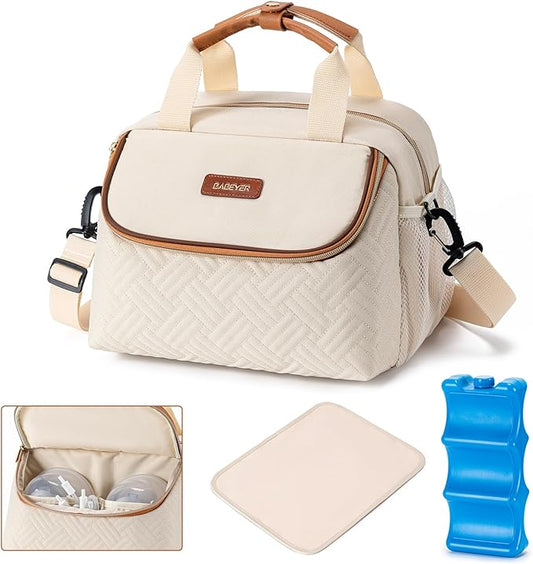 BABEYER Breastmilk Cooler Bag with Ice Pack Fits 6 Baby Bottles up to 9 Ounce, Wearable Breast Pumps Cooler Bag for Nursin...
