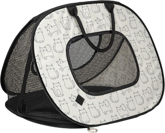 SportPet Designs Pop Open Cat Carrier, Soft-Sided Collapsible Travel Carrier for Cats up to 15 lbs, Lightweight Portable D...