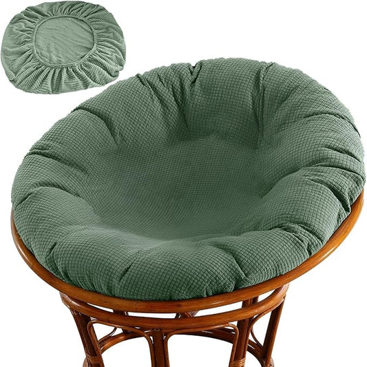 Wibeelee Papasan Chair Cushion Cover, Soft Plush Fleece Slipcover Only, Removable & Machine Washable with Adjustable Desig...