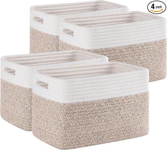 SIXDOVE 4 Pack Storage Baskets for Organizing, Woven Baskets for Shelves - Perfect for Toys, Books, Towels, and Clothes, D...