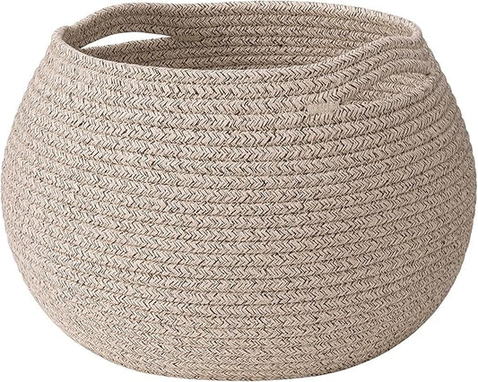 Goodpick Baby Basket for Nursery, Woven Basket for Home Décor, Round Wicker Baskets for Toy Storage, Diaper Caddy Organize...