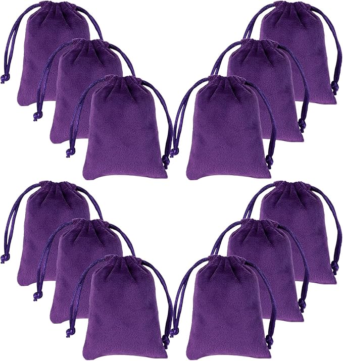 Tapleap Velvet Jewelry Bags with Drawstring, Small Coin Purse, Dice Pouch for Wrapping Easter, Wedding Party and Bridal Sh...