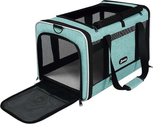 GAPZER Cat Carrier 18"x11"x11" TSA Approved Ventilated Top Open Softsided Pet Air Travel Bag, Small Animal Basic Crate Shi...
