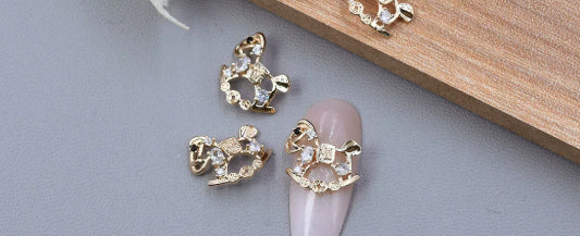 Copper-inlaid Zircon Metal Nail Art Rhinestone Accessories