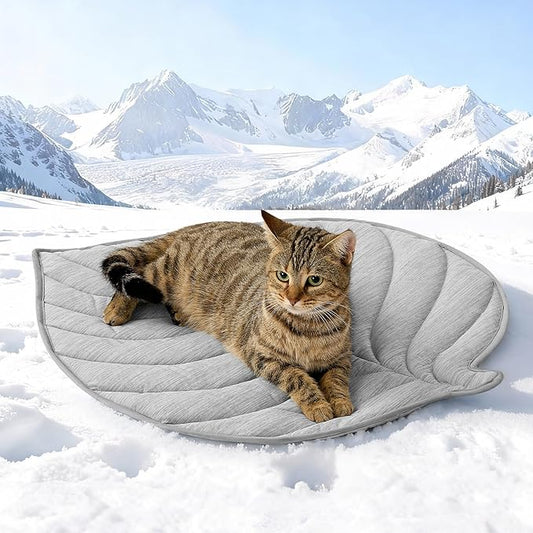 COZY KISS Dog Cooling Mat, Q-Max > 0.4 Leaf Shaped Pet Pad, Liquid Pee Proof Summer Mat for Cats, Washable Sleep Blanket f...