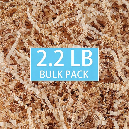 2.2 LB Kraft Shredded Paper for Gift Baskets, Effective Crinkle Paper and Basket Filler, Ideal for Gift Box Stuffing and H...