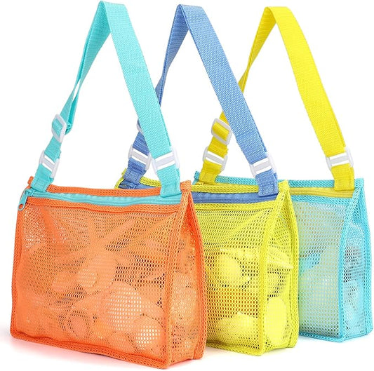 Tagitary Beach Toy Mesh Beach Bag Kids Shell Collecting Bag Beach Sand Toy Totes for Holding Shells Beach Toys Sand Toys S...