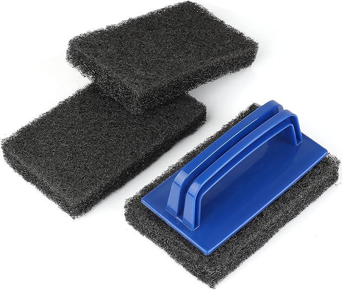 Blackstone Grill Cleaning Kit, Heavy Duty Griddle Scrubber Scouring Pad & Handle, Griddle Cleaning Brush for Charcoal, Gas...