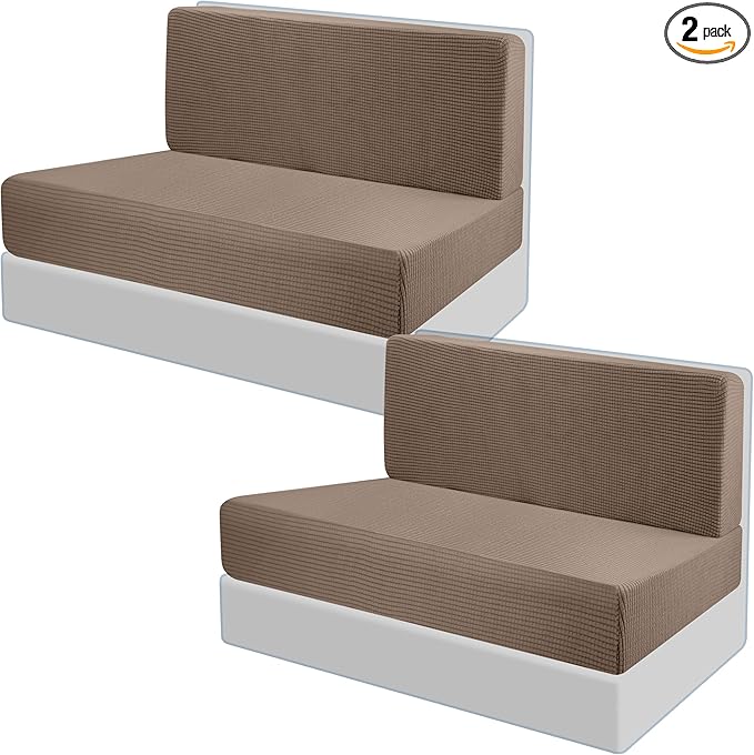 Tlswshsy RV Dinette Cushions Covers - Stretch Sofa Seat Slipcovers - Washable Loveseat Sofa Furniture Protector for Camper...