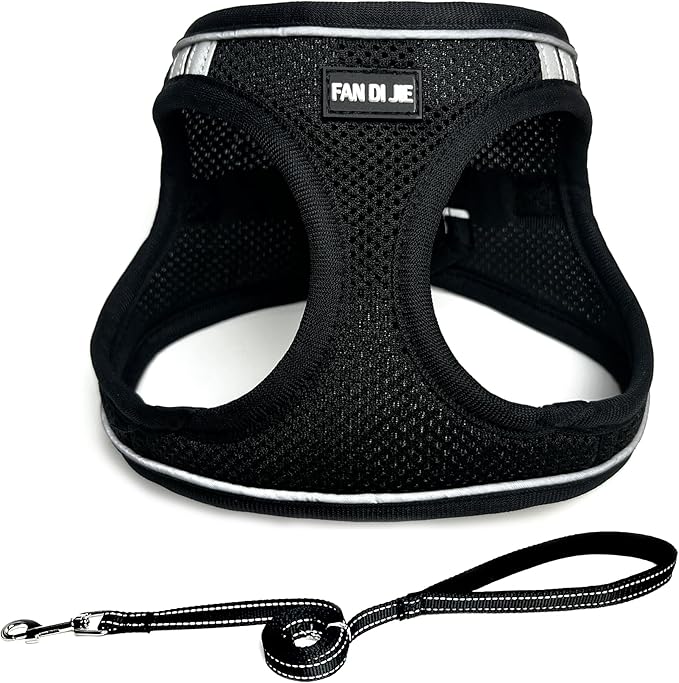 Dog Harness and Leash Set, No Pull Soft Mesh Pet Harness -in Puppy Pet Vest Harnesses for XS,Small,Medium Dogs and Cats Bl...
