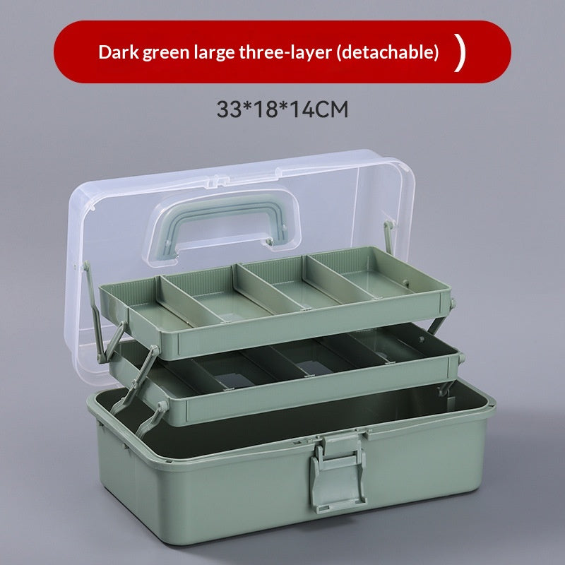 Three-tier Portable Storage Box For Art Supplies