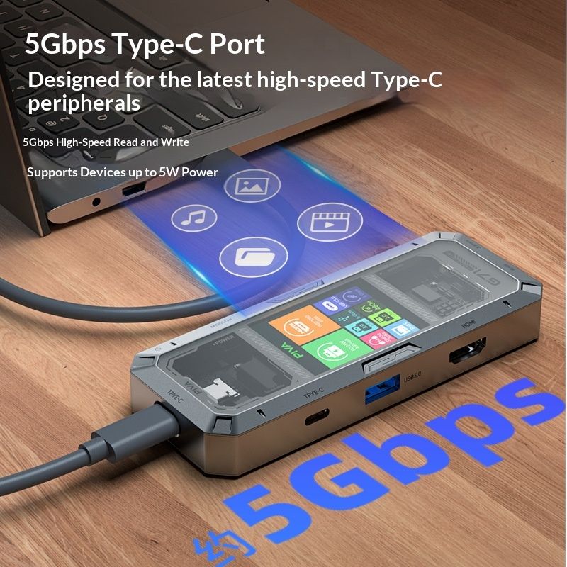 G71 Smart 4K60Hz High-Speed Splitter With Screen And Gigabit Ethernet Port