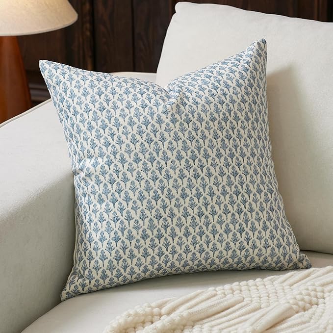 FIOUOVO Floral Pillow Covers 20x20 Pillow Cover Block Print Couch Pillows for Living Room Decorative Neutral Accent Throw ...