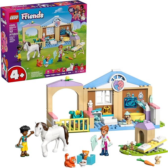 LEGO Friends Animal Vet Clinic Building Toy - Playset for Preschool Girls & Boys, Ages 4+ - Gift for Birthdays - W/Valeria...