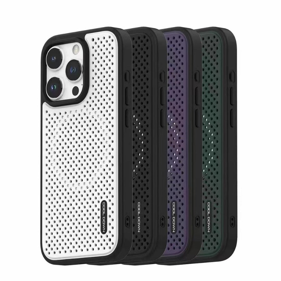 Cooling Grid Phone Case Magnetic Metal Soft Shell