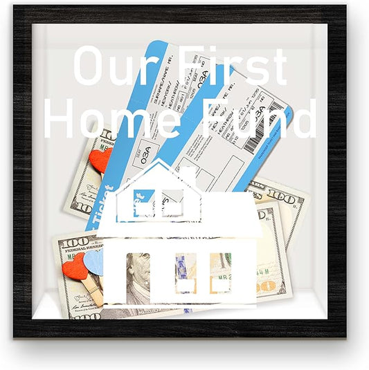 New Home Shadow Box Frame, Honeymoon Fund Money Boxes with Slot, Memory Box for Keepsakes, Best Keepsake Gifts for Newlywe...